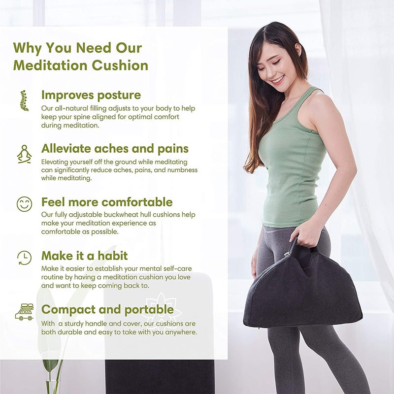 Mindful Modern Travel Meditation Cushion | Outdoor Floor Cushions for Adults | Stylish Outdoor Decor | Portable Mindfulness Pillow | Accessories for Women | Washable Cover - Image 5